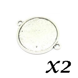 Support connecteur cabochon argenté
20 mm (Lot2)