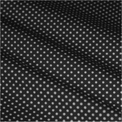 Tissu coton noir pois blanc 2 mm