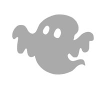 Appliqué Flex Halloween fantôme 4 / 6x9 cm