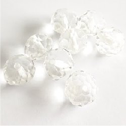 Perle facette verre 10 mm/trou 1.4 (lot8) 