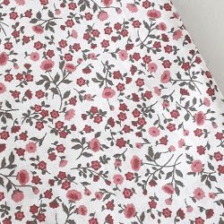 Tissu coton fleurs rose/vert style liberty