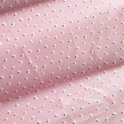 Tissu coton cozid petites fleurs rose