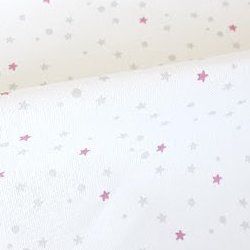Tissu coton mini étoile rose