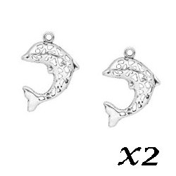 Breloque dauphin n°1 - 3 cm (Lot2)