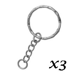 Porte-clés anneau rond 5.3 cm (lot3)