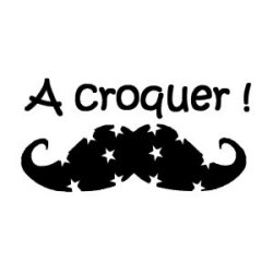 Appliqué Flex moustache a croquer / 13 cm