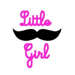 Appliqué Flex moustache little girl / 10 et 5 cm