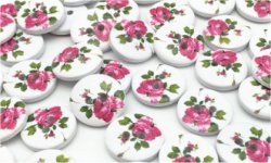Bouton à coudre fleur rose bois
(lot5) 1.5 cm