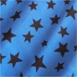 Tissu coton étoiles mixte bleu/chocolat