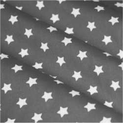  Tissu coton gris / étoiles blanc 9 mm