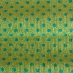 Tissu coton vert pois turquoise 2 mm