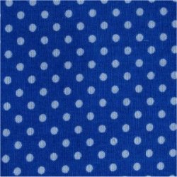 Tissu coton bleu cobalt pois blanc 2 mm