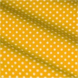 Tissu coton jaune pois blanc 2 mm