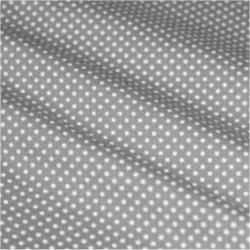 Tissu coton gris clair pois blanc 2 mm