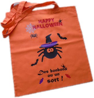 Sac Tote Bag Halloween thème Araignée