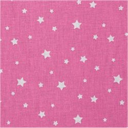 Tissu coton étoile rose