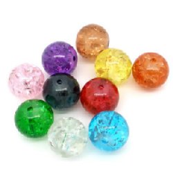 Perle ronde verre unie 10 mm/trou 1.4 (lot8) 