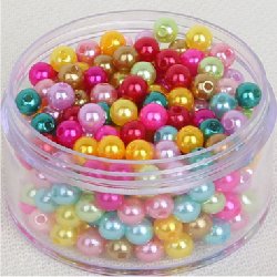 Perle acrylique irisée 10 mm (lot8)
