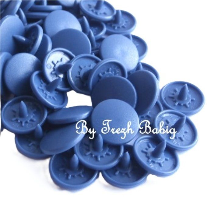 10 Jeux pressions Kam rondes T5 mat - B32 - Bleu marine