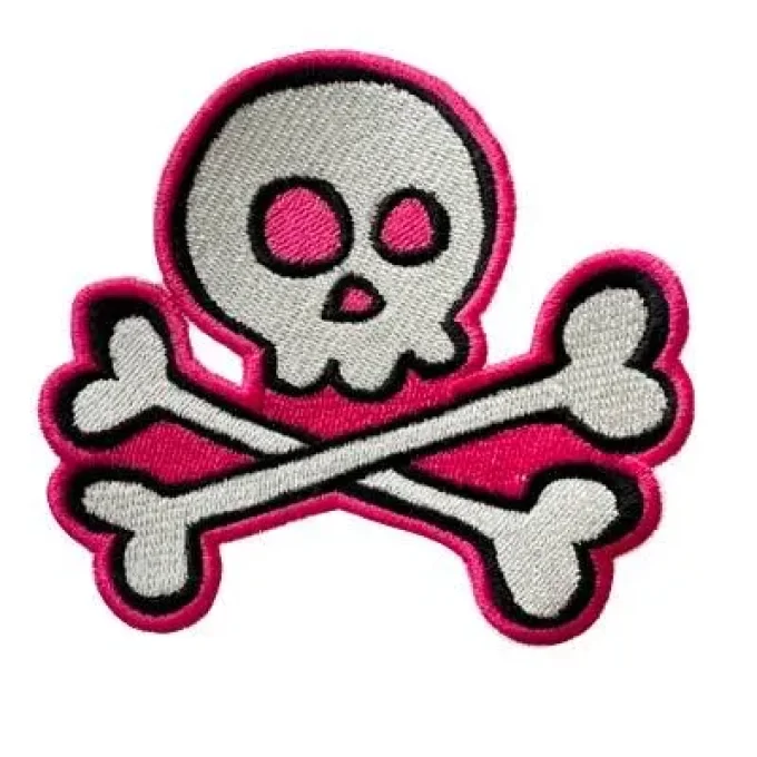 Appliqué broderie fil - Tête de mort os