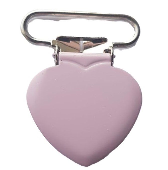 Pince attache tétine métal - Coeur