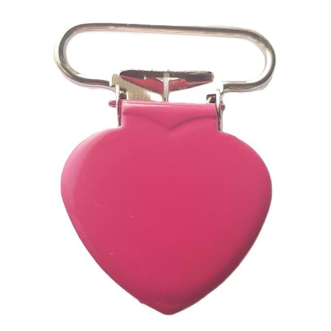 Pince attache tétine métal - Coeur