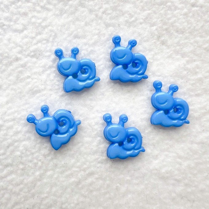 Bouton escargot résine à coudre- Lot de 5 - Bleu foncé
