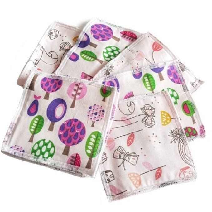 Lingettes lavables coton polaire rondes Lot de 10 - DEST 15