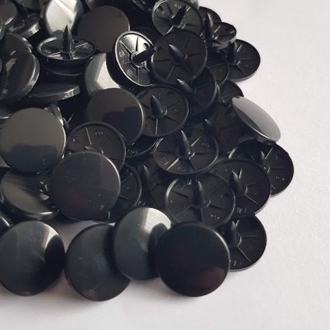 10 Jeux pressions Kam T8 rondes brillant - B5 - Noir -destockage