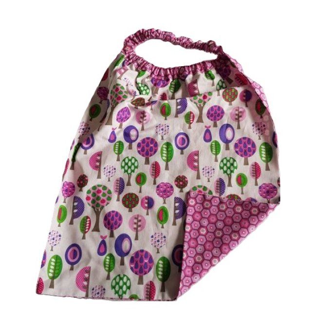 Serviette élastiquée bébé/enfant - Arbre rose