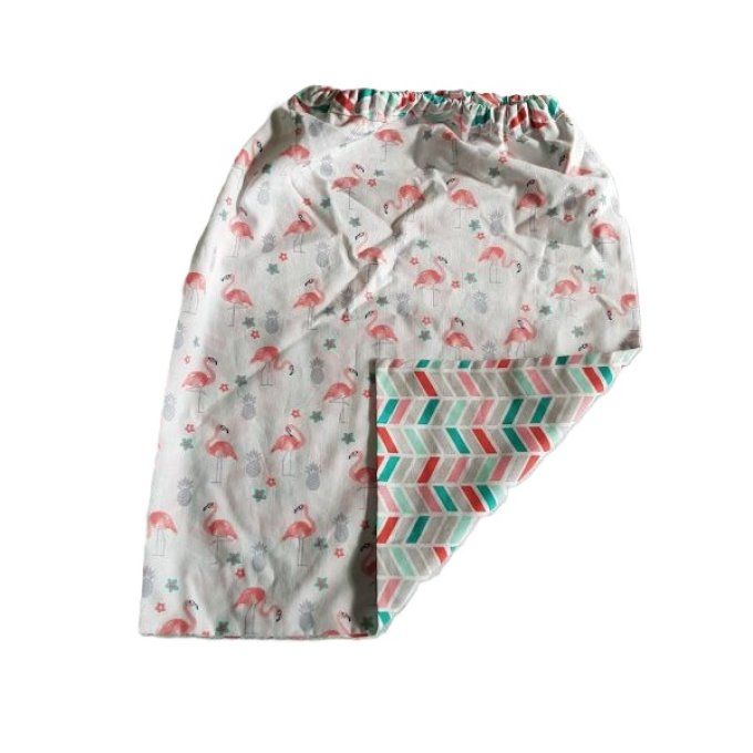 Serviette élastiquée bébé/enfant - Flamant rose