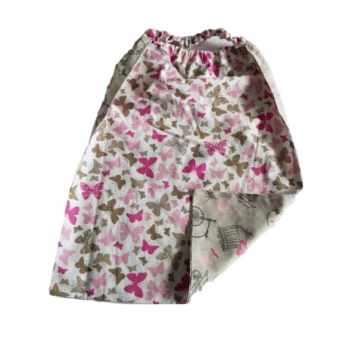 Serviette élastiquée bébé/enfant - Papillon rose