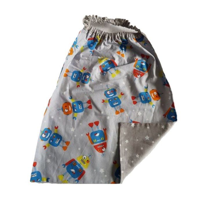 Serviette élastiquée bébé/enfant - Robot étoile gris